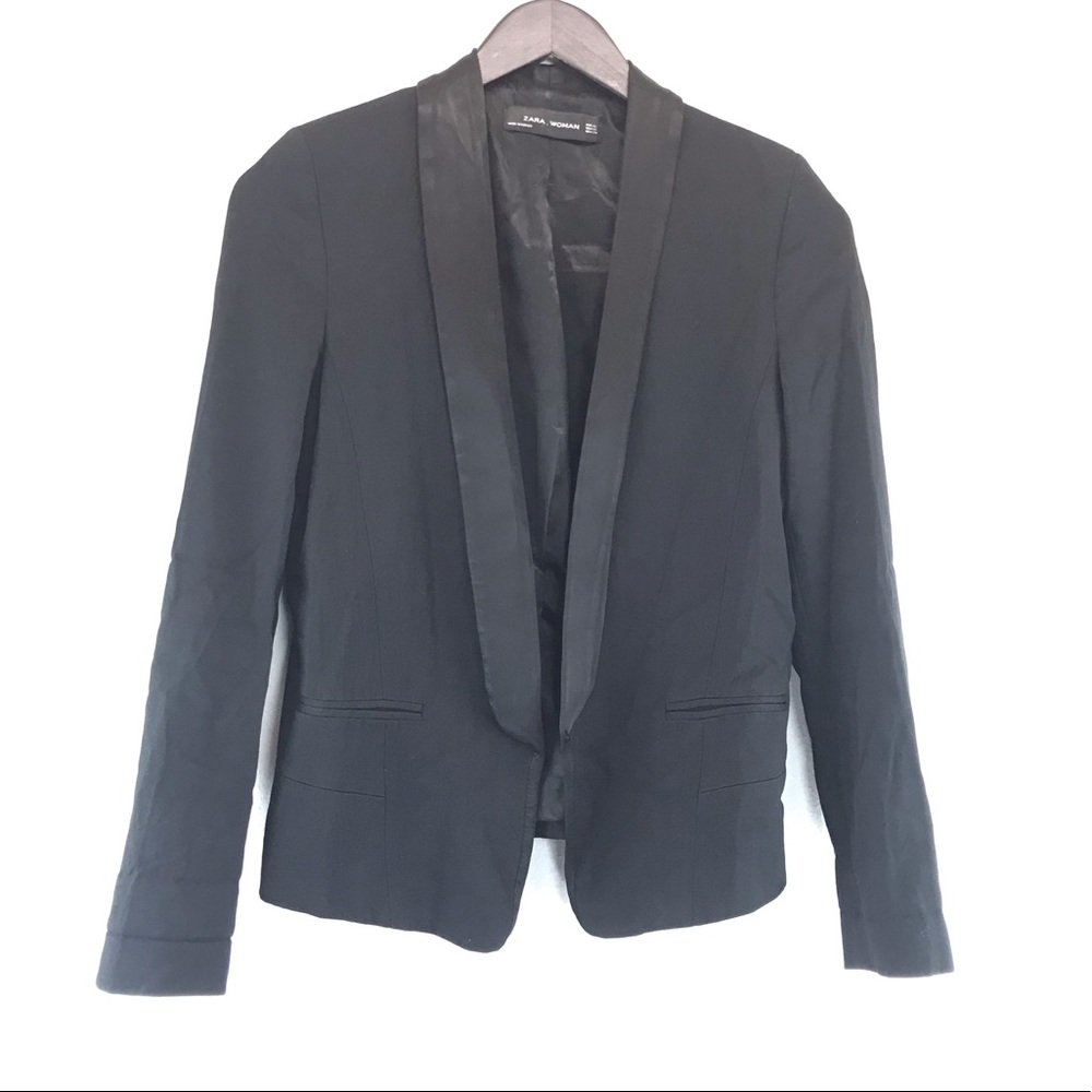 Zara Open Front Tuxedo Blazer